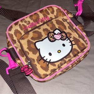 Vintage Leopard Print Hello Kitty Mini Side Bag